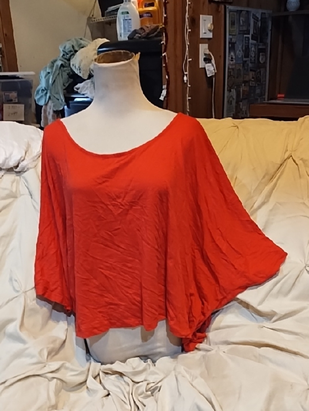 BCBGeneration Red Batwing Tunic Top